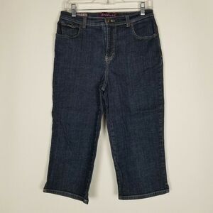 Gloria Vanderbilt Womens Cropped Jeans Size 8 Dark Blue Amanda Capri Denim Pants